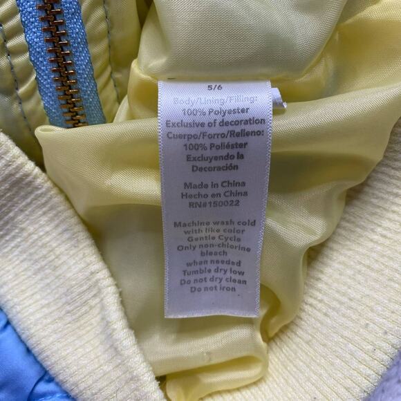 DISNEY TUTU COUTURE Beauty and the Beast Blue Quilted Jacket 5-6 Girls *READ* - Picture 4 of 6